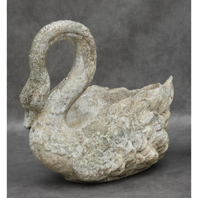 Large French Swan Garden Planters, 1950s, Set of 2 For Sale - Image 6 of 10