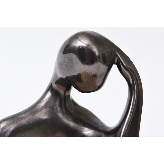 Signed Vintage Small Composition Sculpture on Travertine Base For Sale - Image 4 of 11