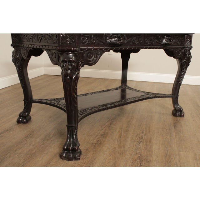 Antique Victorian Carved Mahogany Partners Desk For Sale In Philadelphia - Image 6 of 12