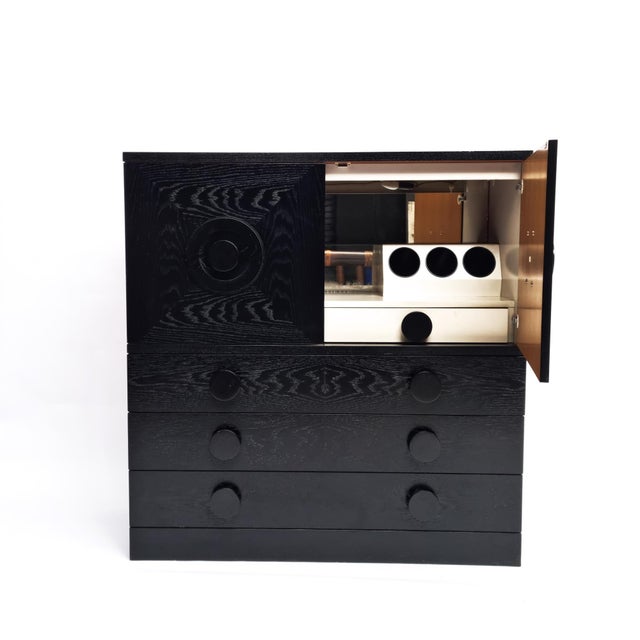 Brutalist Black Bar Cabinet with Two Doors and Three Drawers, Belgium, 1970s For Sale - Image 4 of 17