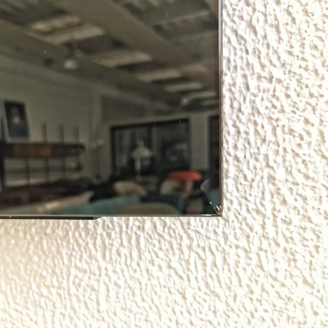 1980s Large Square Mirror in Multicolored Screen Printing by Eugenio Carmi for Morphos / Acerbis, 1980s For Sale - Image 5 of 7