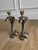 1930s Egyptian Revival Bronze Candlesticks/Taper Candle Holders, Newly Nickel Plated – Exquisitely Detailed Sculptural Pair For Sale - Image 10 of 11