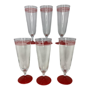 Set of 6 Vintage Pilsner Glasses