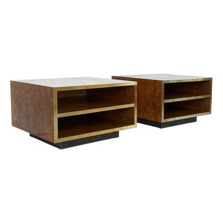 Elm Burl Bedside Tables, 1970, Set of 2 For Sale