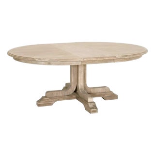 60-77" Round to Oval Extendable Solid Wood Dining Table by Essentials for Living For Sale