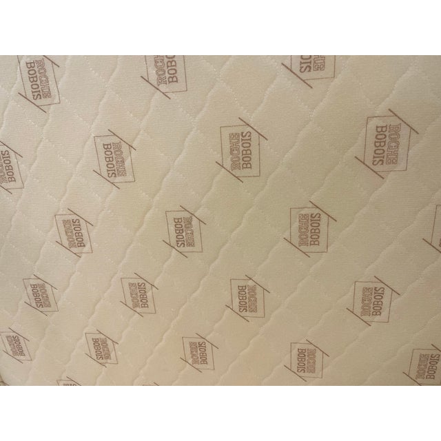 Roche Bobois Tufted Leather Ottoman, 36 X 36, Cream For Sale In New York - Image 6 of 6