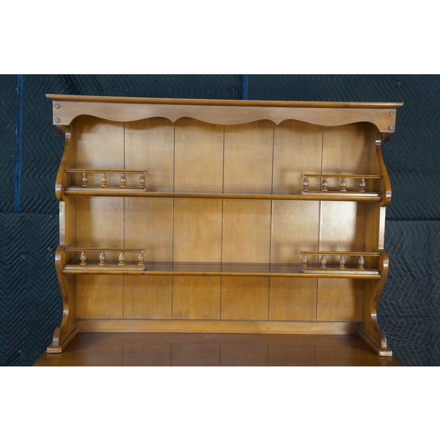 Wood 1990s Nathan Hale Maple Early American Colonial Revival China Cabinet Hutch 67" For Sale - Image 7 of 18