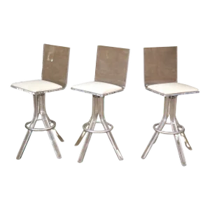 Set of 3 1960s Mid-Century Lucite Stools