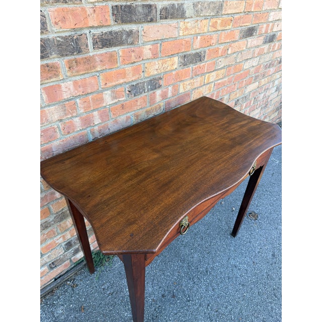 19th Century 19th Century English Serpentine Top Side Table For Sale - Image 5 of 10