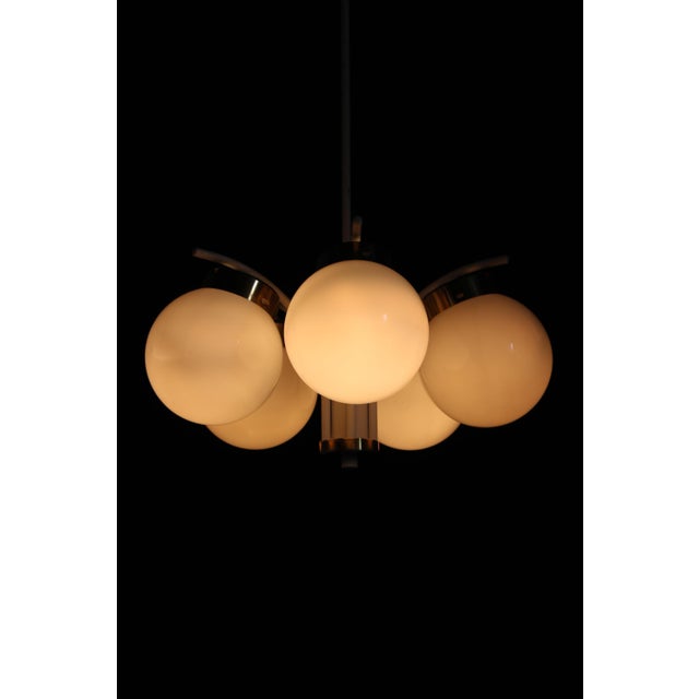 Glass Chandelier attributed to Instala Decin, Czechoslovakia, 1970s For Sale - Image 11 of 13