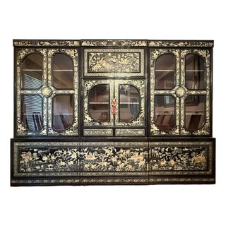 1960s Korean Mother of Pearl Inlay Cabinet Display For Sale