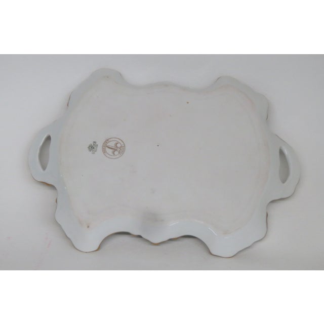 Mid 20th Century Limoges Forget Me Not Floral Pattern Floral Dresser Trinket Tray Dish 4532b For Sale - Image 11 of 18