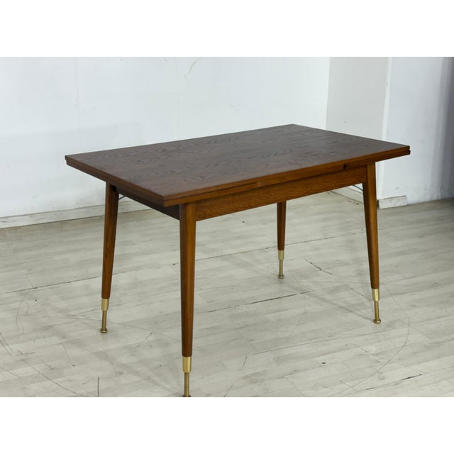 Mid-Century Extendable Wooden Kitchen Table For Sale - Image 4 of 9