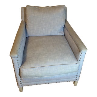 Serena & Lily Coastal Blue Arm Chair For Sale