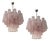 Pink Murano Chandeliers with Tronchi Glass Tubes, Set of 2 For Sale
