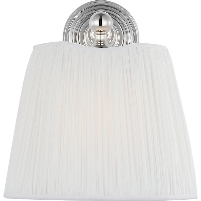 Matos 11" Sconce in Polished Nickel with Silk Pleat Shade Designer: Amber Lewis Finish: Polished Nickel Height: 11.25"...