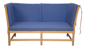 Spokeback Sofa in Blue Fabric by Børge Mogensen, 1994
