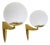 Vintage Wall Lights in Brass and Opaline Glass, 1980s, Set of 2 For Sale