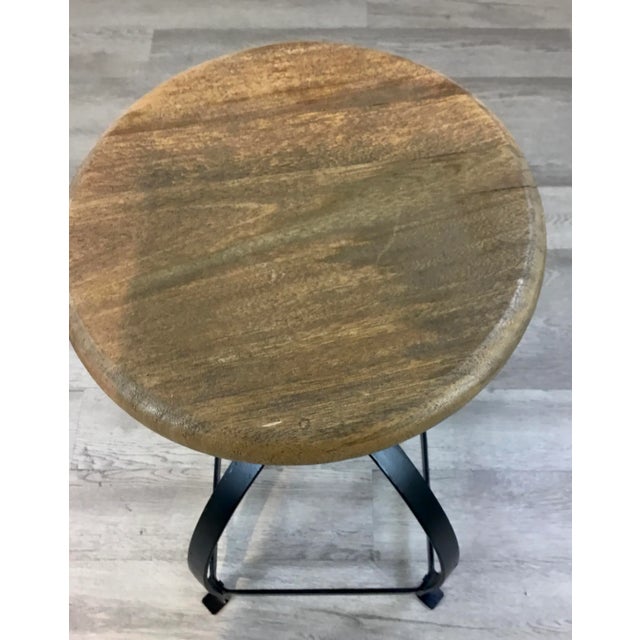 Industrial Modern Wood and Metal Adjustable Counter Stool For Sale In Atlanta - Image 6 of 7
