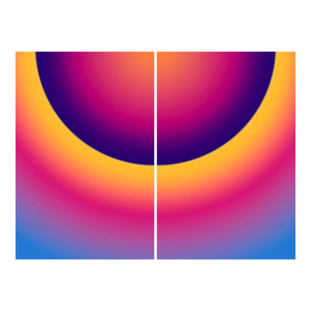 2024, Abstract Space Age, Sky Scape in Warm Tones, Purple Sunrise, Limitied Edition Giclée Print For Sale