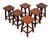 Wood Brutalist Oak Stools, Holland, 1970s, Set of 6 For Sale - Image 7 of 9