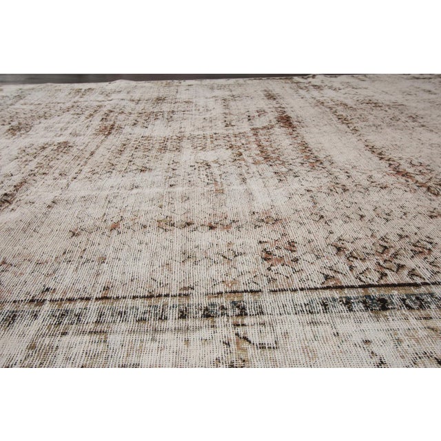 Vintage Distressed Persian Tabriz Rug For Sale - Image 4 of 8