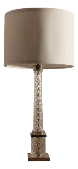 French Art Deco Cut Glass Table Lamp, 1920s