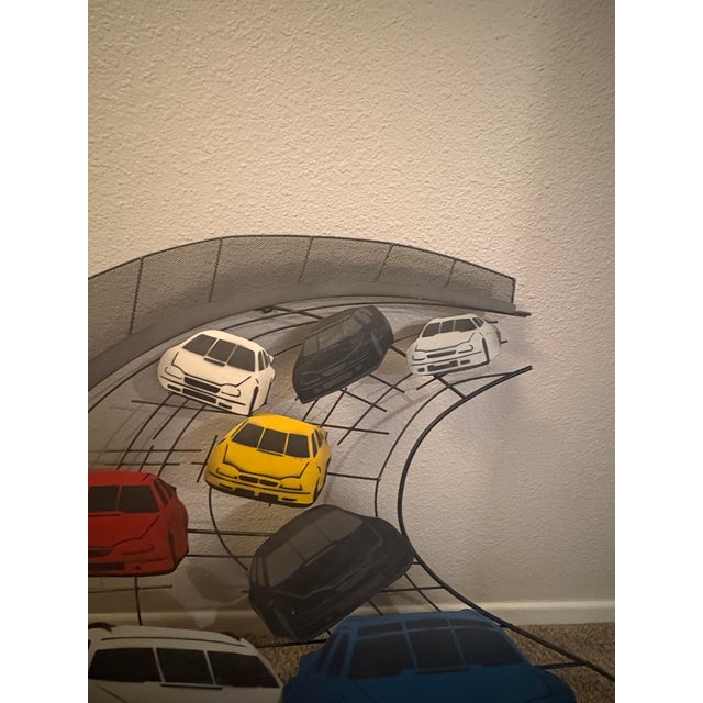 2000 - 2009 Curtis Jeré "Nascar" 3d Metal Large Wall Sculpture 2002 : 40 X 30 X 5" For Sale - Image 5 of 7