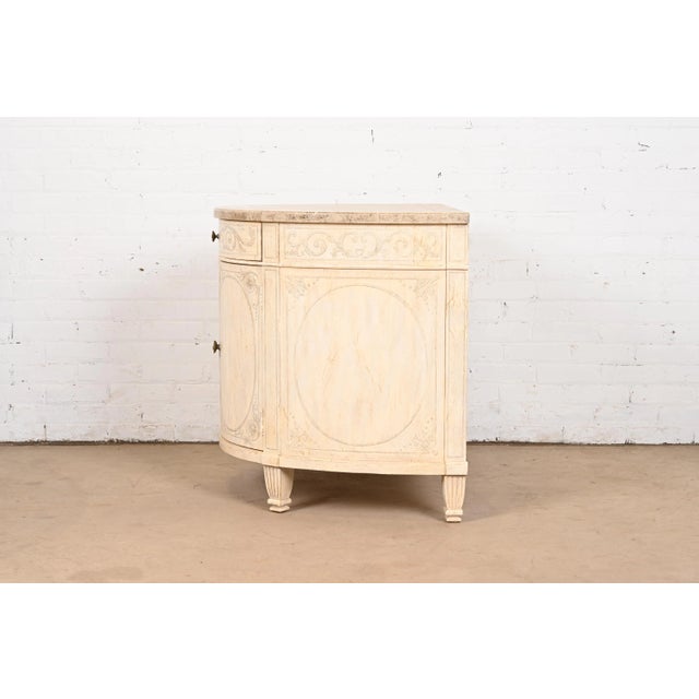 Drexel Heritage Italian Neoclassical Demilune Cabinet For Sale - Image 9 of 12