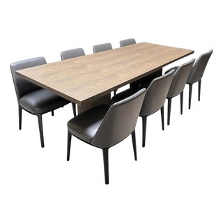 Arik Levy for Living Divani Wedge Dining Table + Poliform Sophie Side Dining Chairs, Set of Nine For Sale