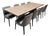 Arik Levy for Living Divani Wedge Dining Table + Poliform Sophie Side Dining Chairs, Set of Nine For Sale