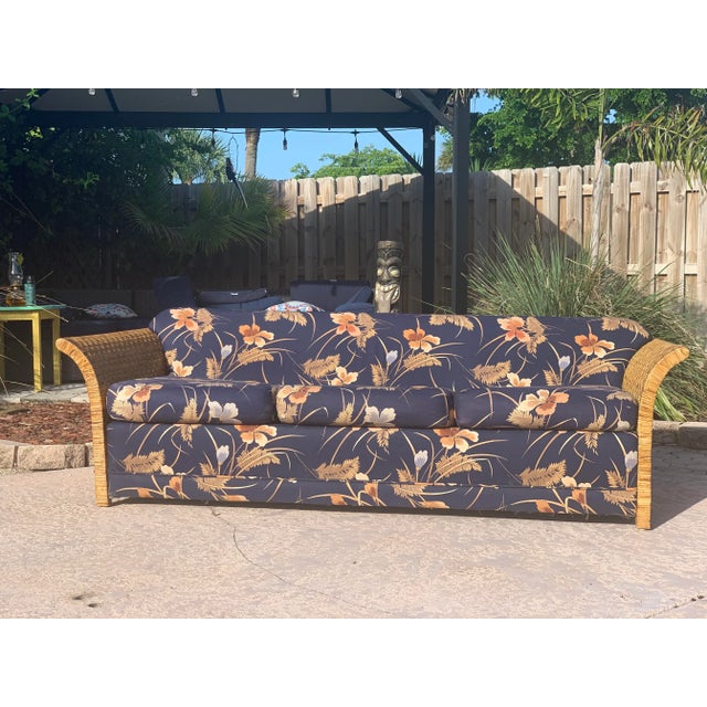 Vintage Coastal Wicker Rattan Sleeper Sofa Chairish