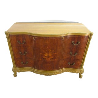 1930's French Style Walnut Dresser For Sale
