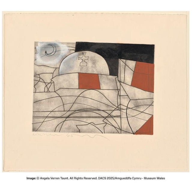 Ben Nicholson, Paros with Balcony Variation with Hand Colouring, 1965, Artwork on Paper For Sale - Image 6 of 9