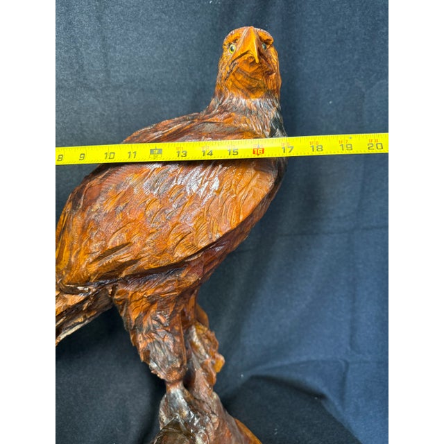 1950s Wood Carving of Golden Eagle. For Sale - Image 4 of 9