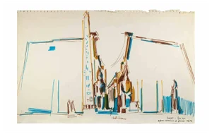Reynold Arnould, Luxor, Marker Drawing, 1970