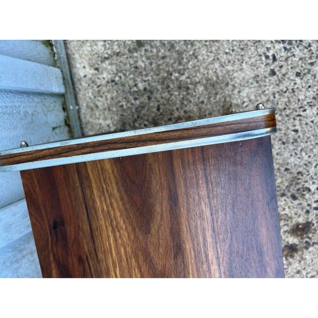 Brown Mid-Century Modern Two-Tier Rolling Utility Cart For Sale - Image 8 of 9