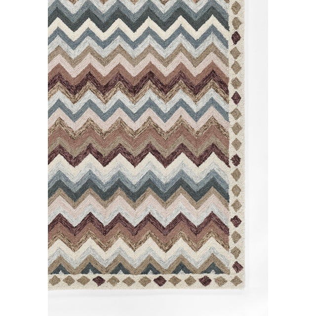 2020s Erin Gates by Momeni Abbot Blue & Taupe Chevron Wool Rug 2' X 3' For Sale - Image 5 of 12