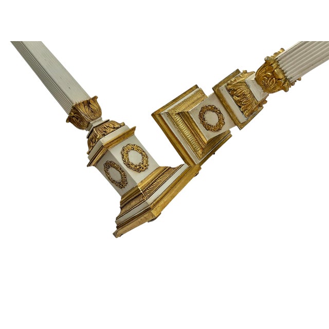 Neoclassical Fluted Column Table Lamps with Laurel Wreath, 1970s, Set of 2 For Sale - Image 6 of 13