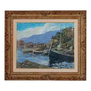 Ferruccio Piovano, Port of Camogli, Oil on Cardboard, Signed, 1974 For Sale
