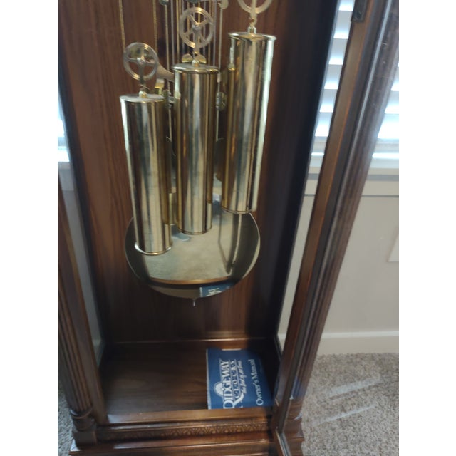 1990s Ridgeway Oak Grandfather Clock Westminister Chimes Chairish