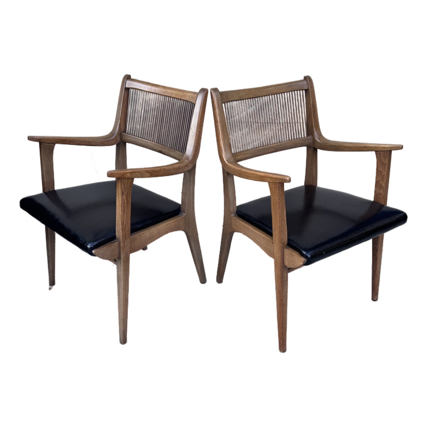 John Van Koert for Drexel Profile K60 Walnut Spindle-Back Armchairs, a ...
