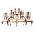 Set of 8 Vintage Queen Anne Dining Chairs With Carved Cabriolet Legs and Splats For Sale