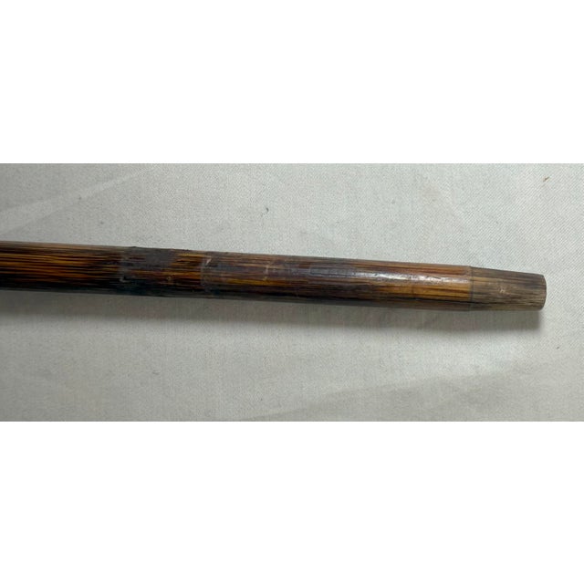 Antique 1800's Victorian Yellow Gold Filled Wood Porcelain Walking Stick Cane For Sale - Image 17 of 17