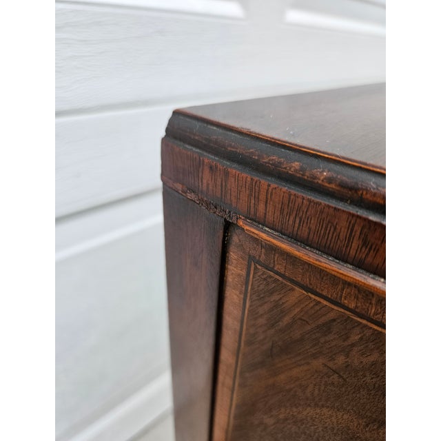 Baker Furniture Mahogany Demilune Side Table Nightstand For Sale - Image 13 of 17