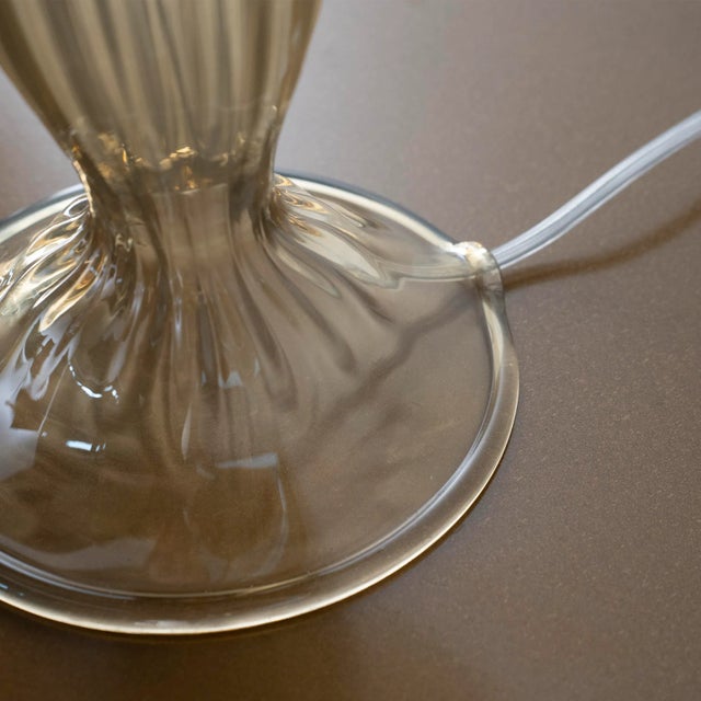 Brown Smoky Murano Glass Table Lamp, Italy, 1990s For Sale - Image 8 of 10