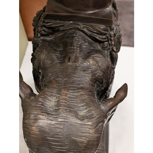 Large Maitland Smith Bronze Elephant Center Piece For Sale - Image 13 of 15