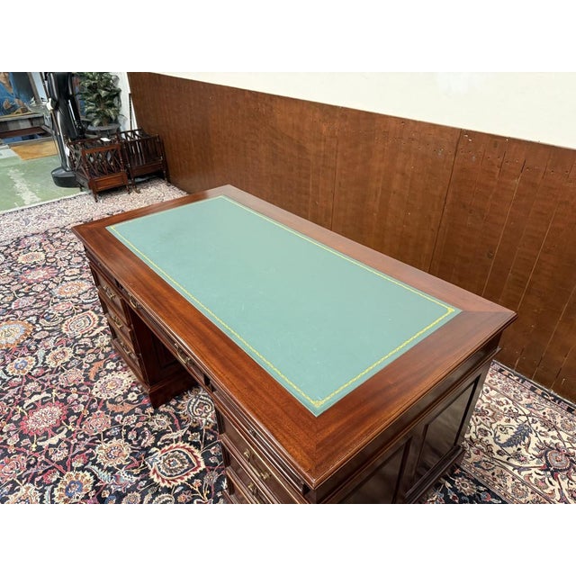 English Desk in Teak with Leather For Sale - Image 16 of 18