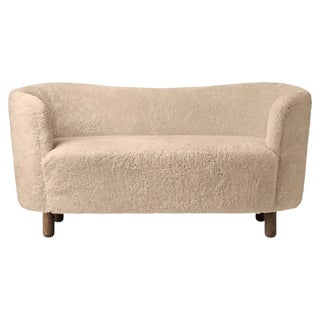 Honey Sheepskin and Smoked Oak Mingle Sofa by Lassen For Sale