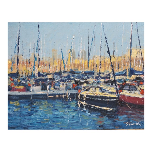 Original Oil Painting of Sailboat For Sale